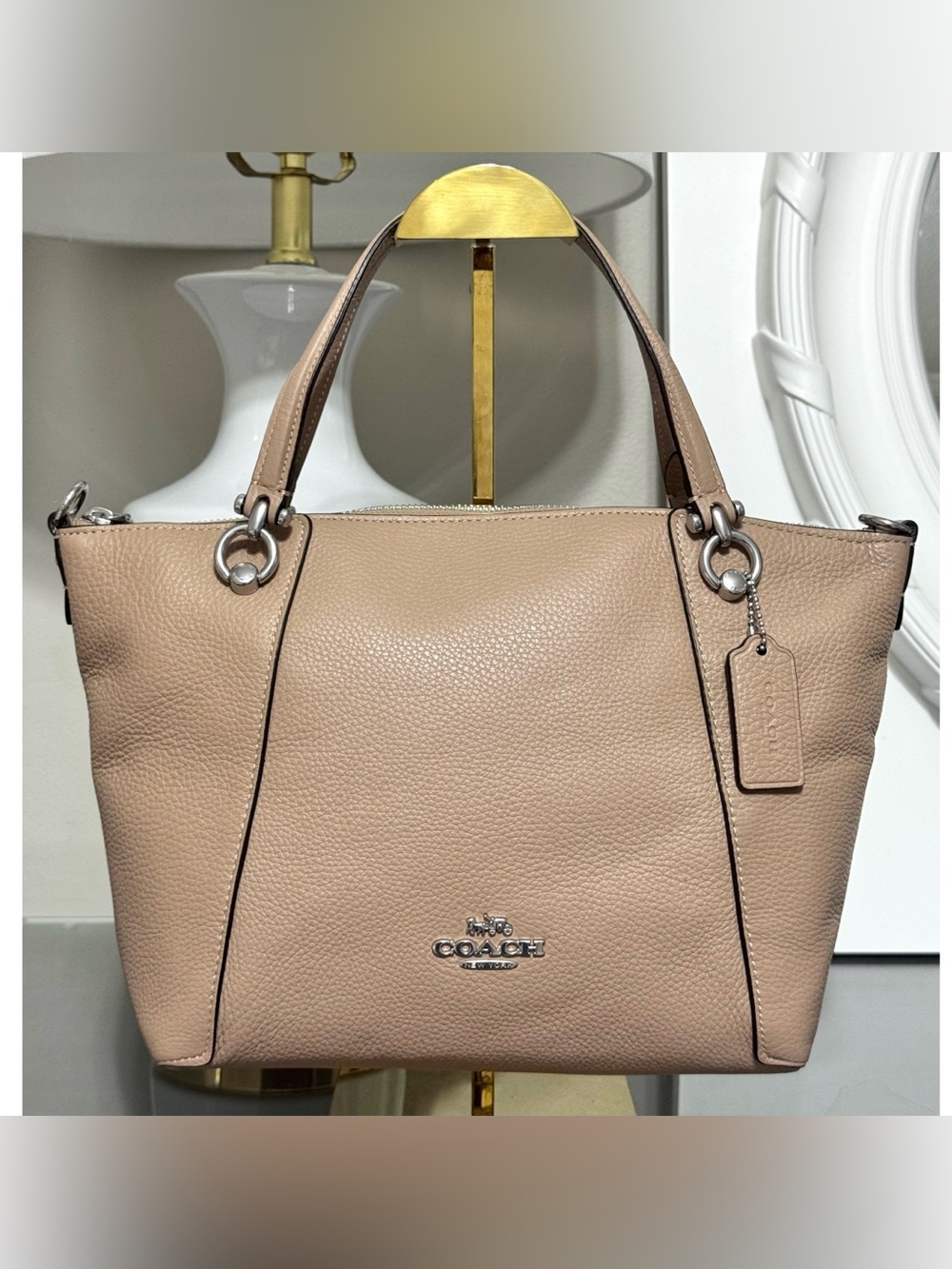 COACH Kacey Satchel Crossbody Bag, TAUPE/SILVER